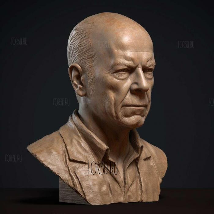 Bruce Willis 4 stl model for CNC